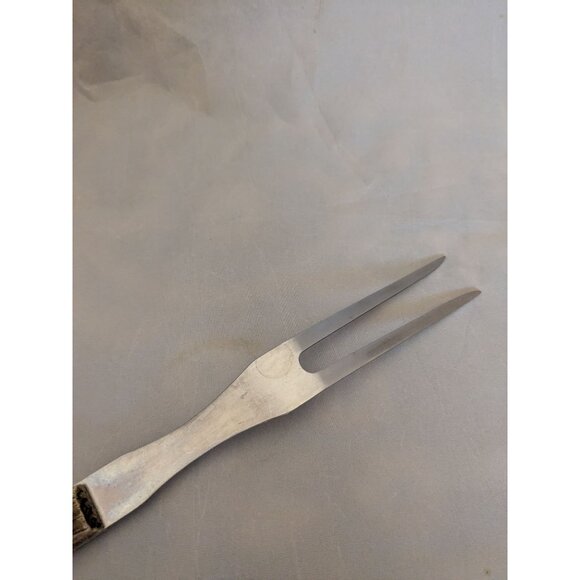 Vintage Meat Fork 10 3/4" Wood Handle Stainless Steel - Picture 5 of 8